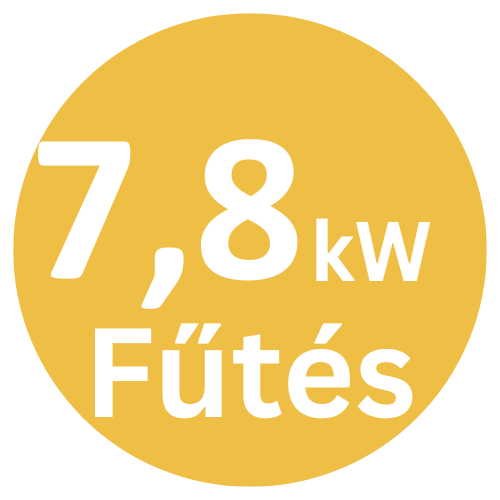 7.8 kW fűtési teljesítmény