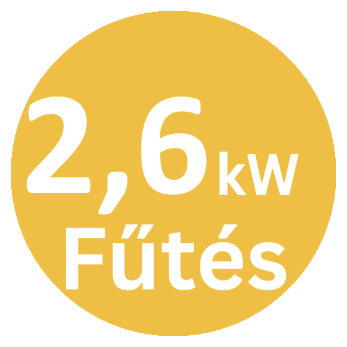 2.6 kW fűtési teljesítmény