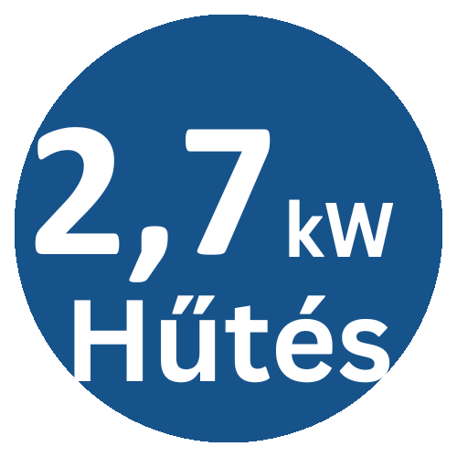 2.7 kW hűtési teljesítmény