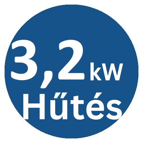 3.2 kW hűtési teljesítmény