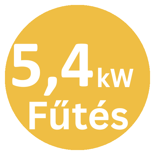 5.4 kW fűtési teljesítmény
