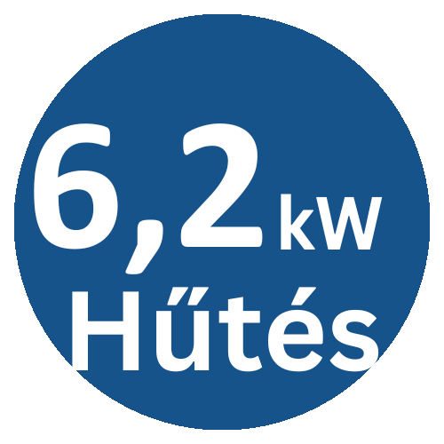 6.2 kW hűtési teljesítmény