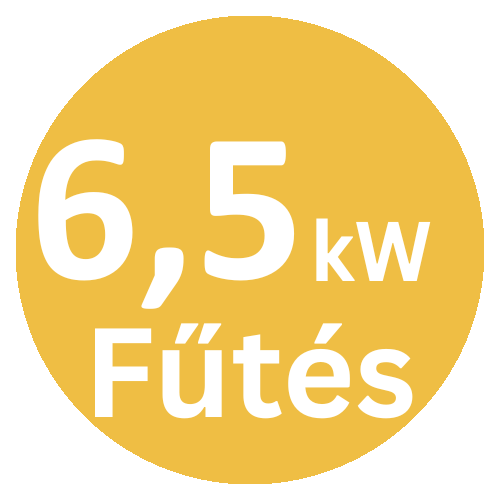 6.5 kW fűtési teljesítmény