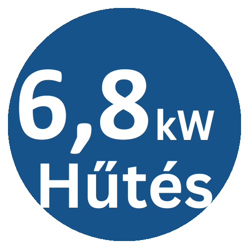 6.8 kW hűtési teljesítmény